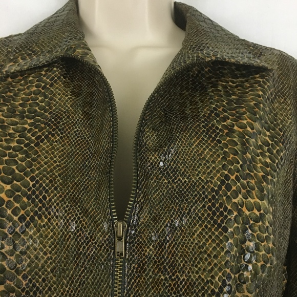 Womens  alligator-skin open  zip jacket sz S - Picture 3 of 5